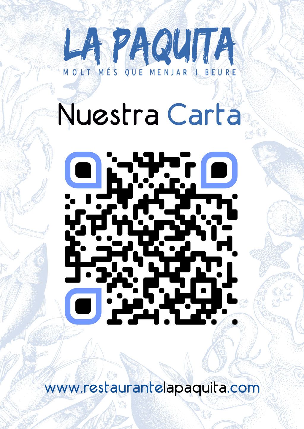 Ejemplo de QR tamaño cartel para carta digital de restaurante o bar